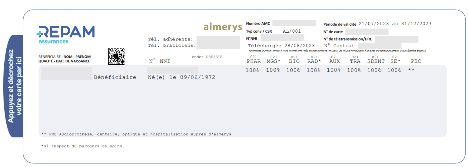 Carte Tiers Payant Almerys
