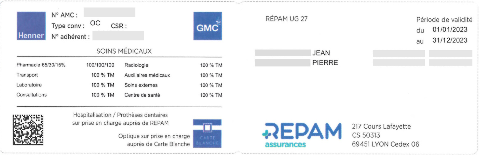 Carte Tiers Payant Henner